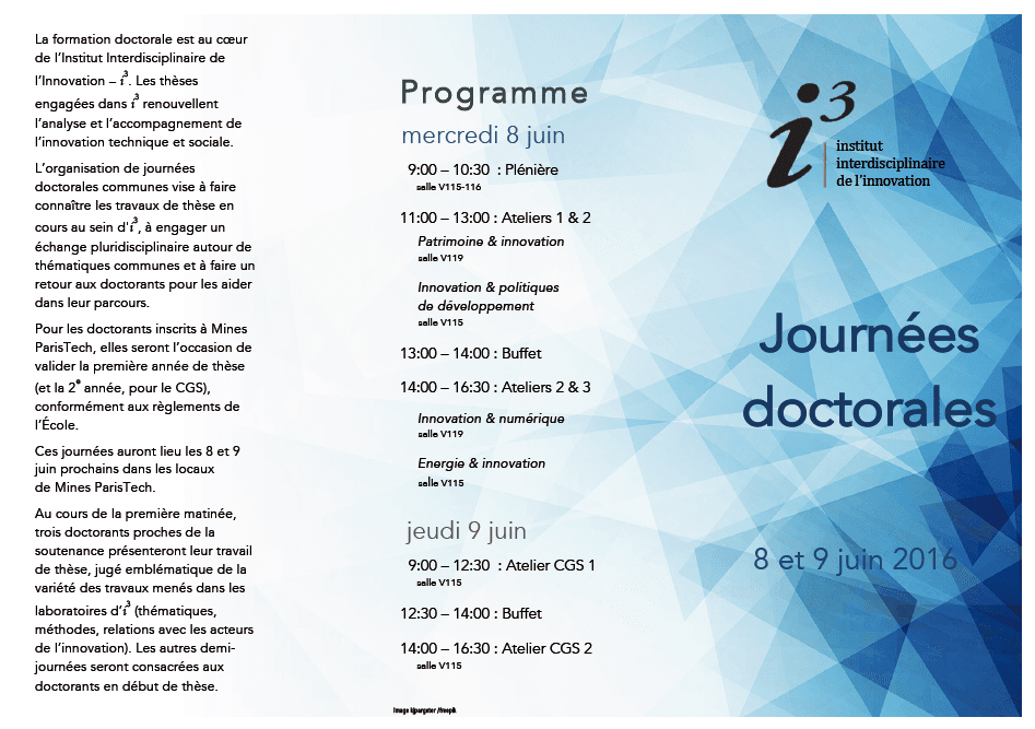 Lire la suite à propos de l’article Journées doctoriales i3