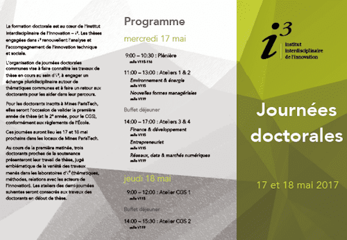 Lire la suite à propos de l’article Journées doctoriales i3