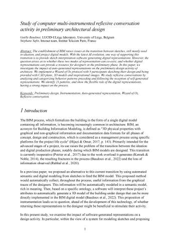 Lire la suite à propos de l’article Study of computer multi-instrumented reflexive conversation activity in preliminary architectural design