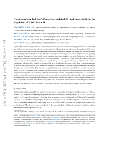 Lire la suite à propos de l’article Two Means to an End Goal: Connecting Explainability and Contestability in the Regulation of Public Sector AI.